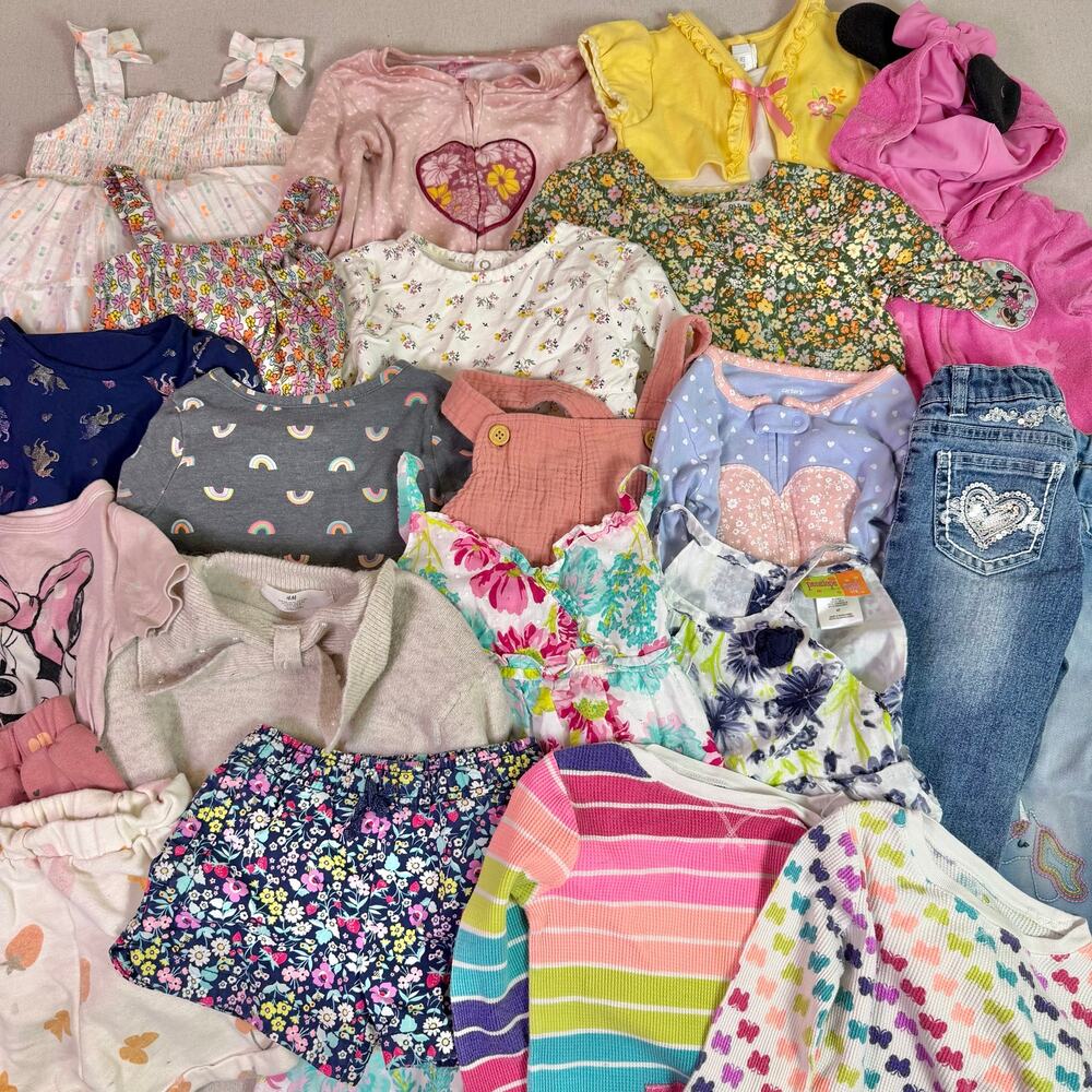 Toddler Girl Bundle 4T 21 Piece Lot Clothes PJs Shirts Jeans Dresses Assorted
